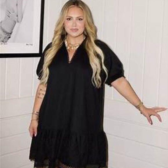 torrid Dresses & Skirts - Torrid Belle Isle Mini Short Elegant Black Shirt Dress with Lace Details NWT 3XL